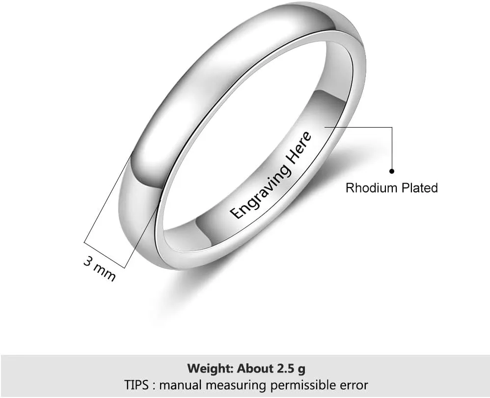 Personalized Name Ring for Couple Women Mens Promise Rings Custome Engraving Classic Wedding Band Engagement Rings