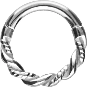 PIERCINGLINE Segment Ring Clicker double twisted Surgical Steel Piercing for nose, septum, ear, helix or tragus - stylish colors and sizes  nose ring hoop tragus hoop helix earrings hoop