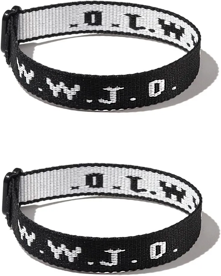 Pingyongchang WWJD Bracelets What Would Jesus Do Bracelet Matching Friendship Braided Rope Letter Protection Inspirational Religious Christian Bracelets for Women Men
