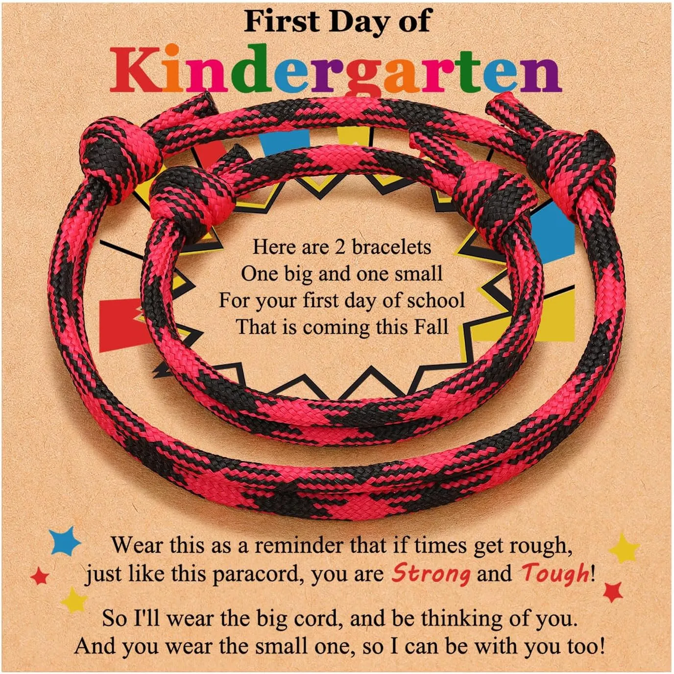 PINKDODO First Day of School Bracelet Mommy and Me Bracelets Mother Son Back to School Gifts