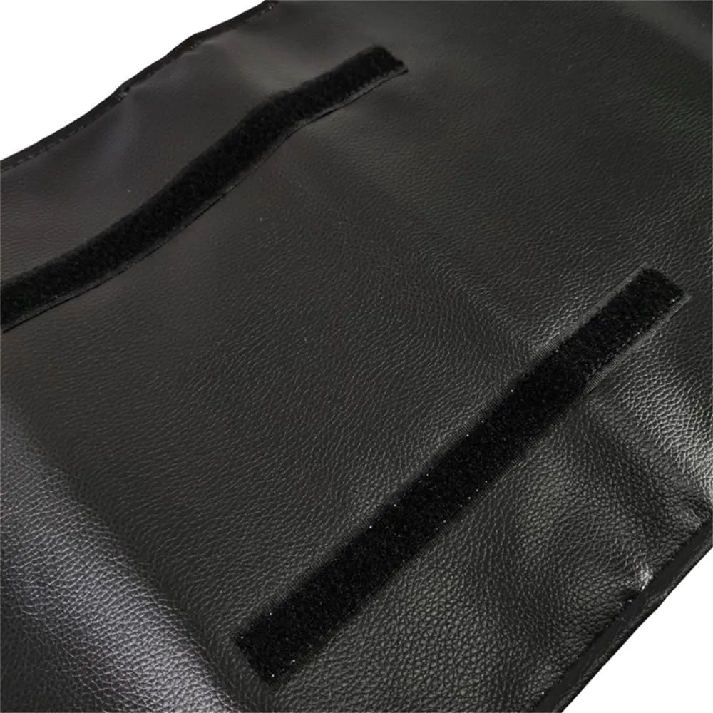Portable Jewelry Roll Untangled Secure Necklace Travel Storage Bag Displays Holder 16 Chain (black PU and velvet)