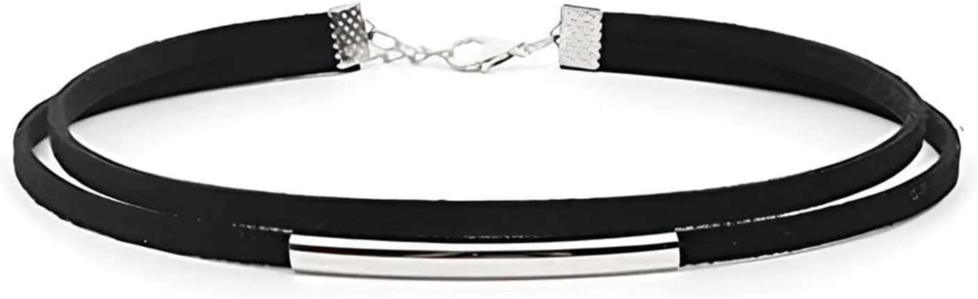 POYAMUSE Black Velvet Choker Necklace for Women - Elegant Gold & Silver Accents, Adjustable Black Collar Necklace - Punk Chocker Jewelry for Women