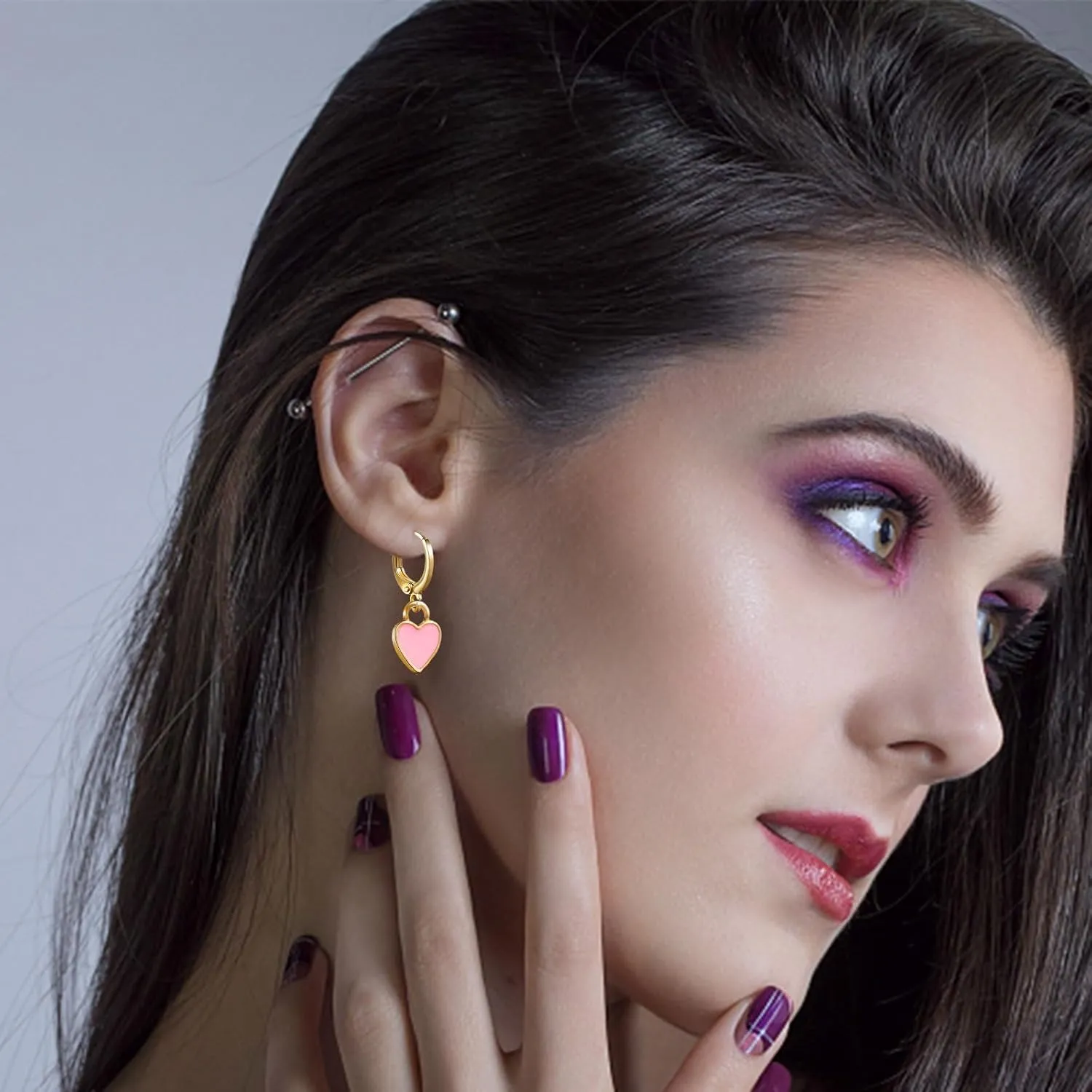 Preppy Earrings for Women Drop Dangle Earrings Set Aesthetic Earring Packs for Birthday Christmas Trendy Jewelry Gifts
