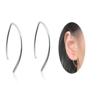 Pull Through Earrings Threader Earrings Sterling Silver Earrings Hypoallergenic Minimalist Earrings Thread Earrings Drop Earrings for Women Trendy