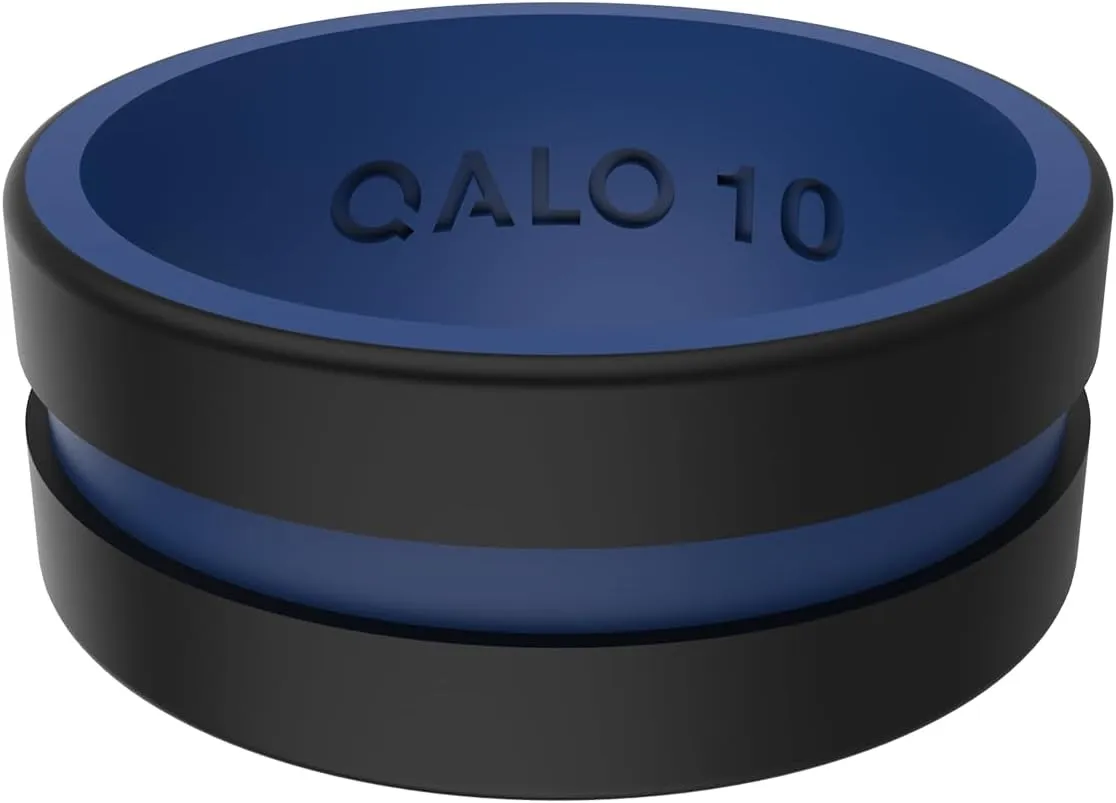 QALO Men's Folds of Honor Classic Silicone Wedding Ring, Breathable, Durable Rubber Wedding Band for Men, Multi Sizes