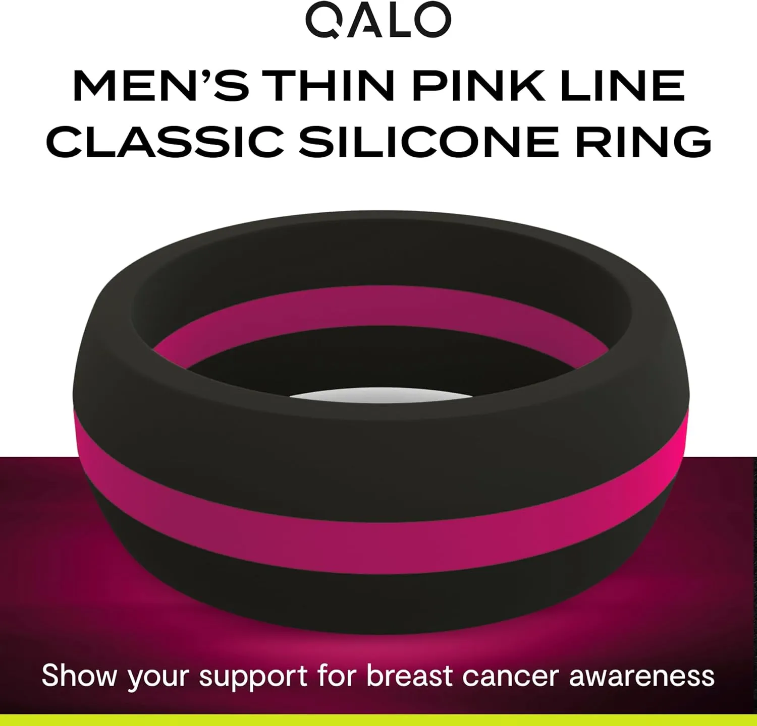 QALO Men's Rubber Silicone Ring, Classic Thin Line Rubber Wedding Band, Breathable, Durable Rubber Wedding Ring for Men, 8.5mm Wide 2.5mm Thick, Multi Colors