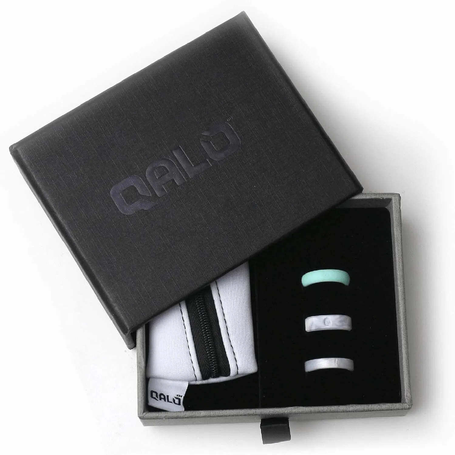 QALO Women's Rubber Silicone Wedding Ring Gift Set, Comfort Fit, Silicone Wedding Ring Set for Women, Breathable, Durable Engagement Silicone Band, Multi Styles, Multi Sizes