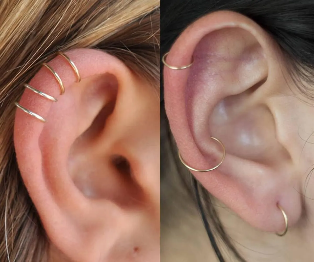 QWALIT Fake Lip Piercing Fake Lip Ring Fake Nose Ring Fake Snake Bites Fake Nose Piercing Faux Lip Rings Fake Snake Bite Piercing Clip Lip Ring Ear Cuff Earrings
