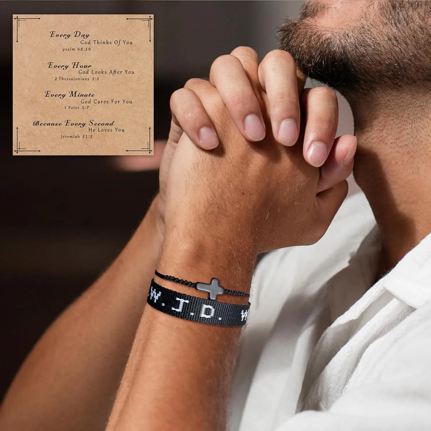 Raicegs WWJD Bracelet Cross String Bracelets for Women Men Christian Gift Jesus Bracelets Faith Religious Easter Christian Jewelry for Women