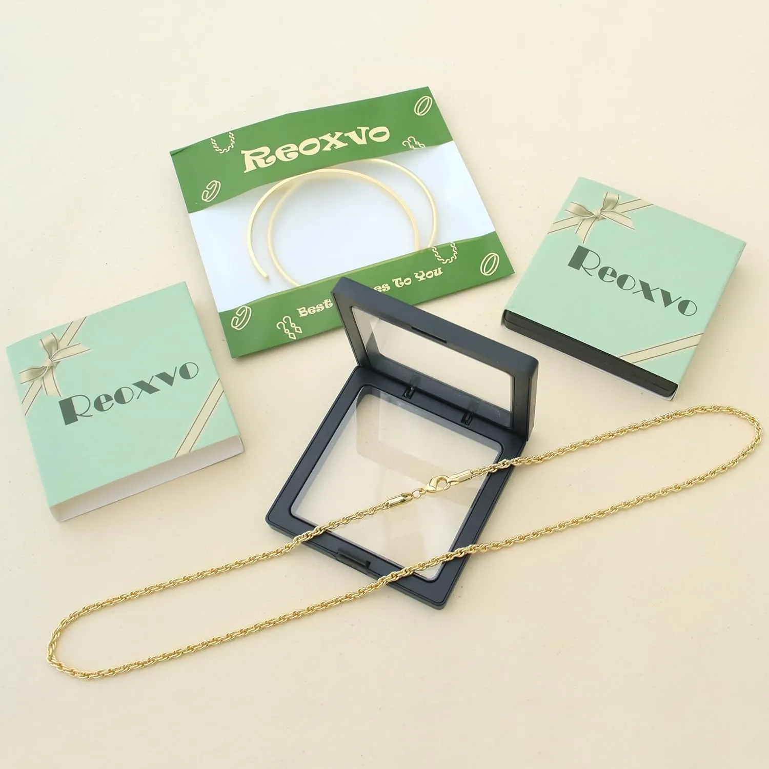Reoxvo Chains for Men 14K Gold/sterling Silver Plated Twisted Rope Chain Necklaces Accessories Jewelry for Mens Women Available in 18 24 Inch