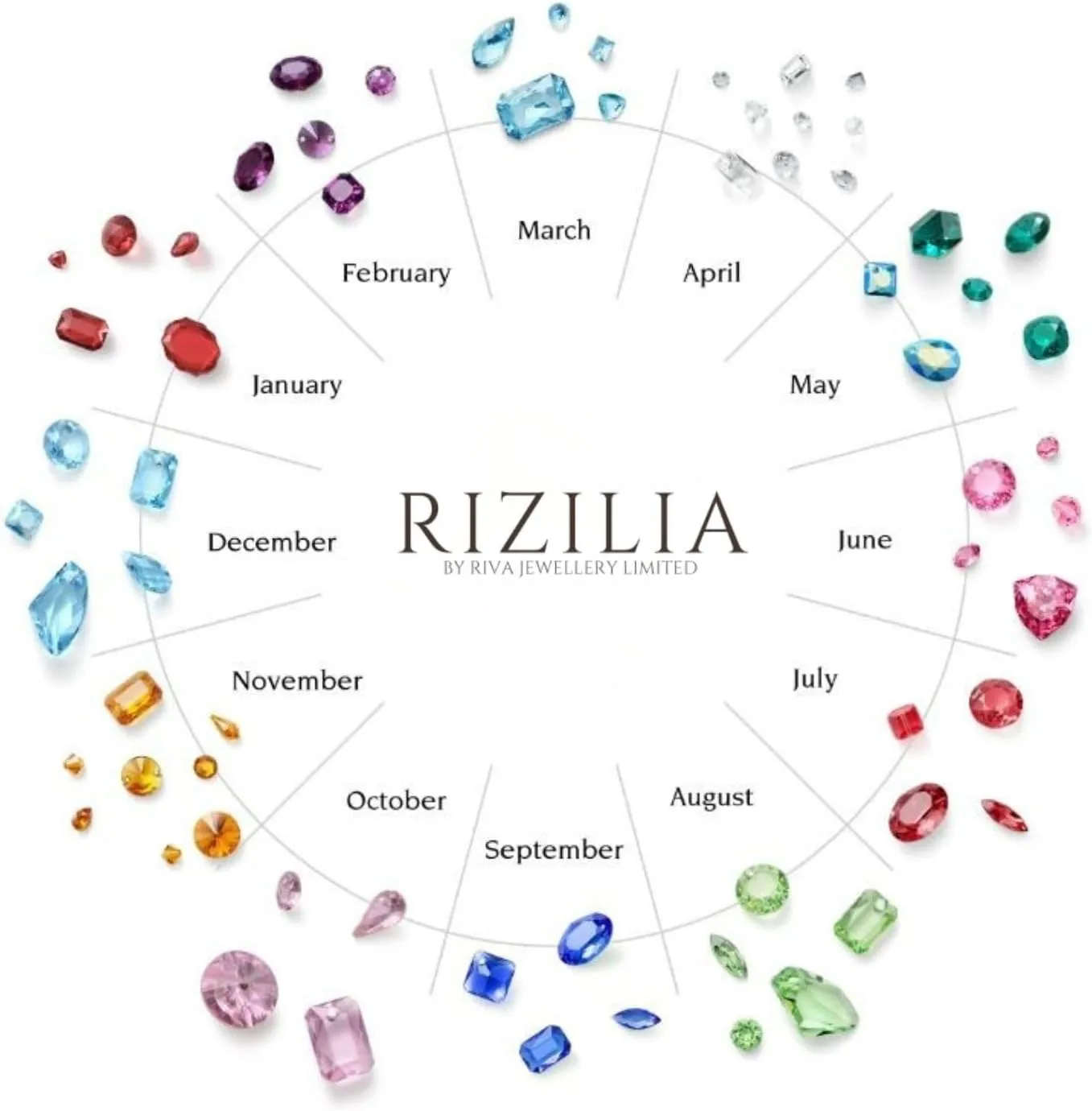 RIZILIA Cross Pendant with 18" Chain & Trapezoid Round Cut CZ [Multi-Color] in White Gold Plated, Simple Modern Elegant