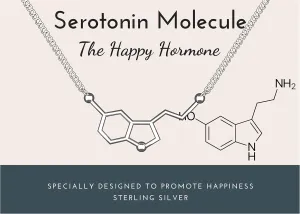 Rosa Vila Happiness Serotonin Molecule Necklace Women, Solid 925 Sterling Silver, Ideal Gift Necklaces For Teacher, Professor, Chemistry Graduates, Science Jewelry Lovers (Sterling Silver)