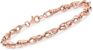Ross-Simons 14kt Rose Gold Double-Oval Link Bracelet