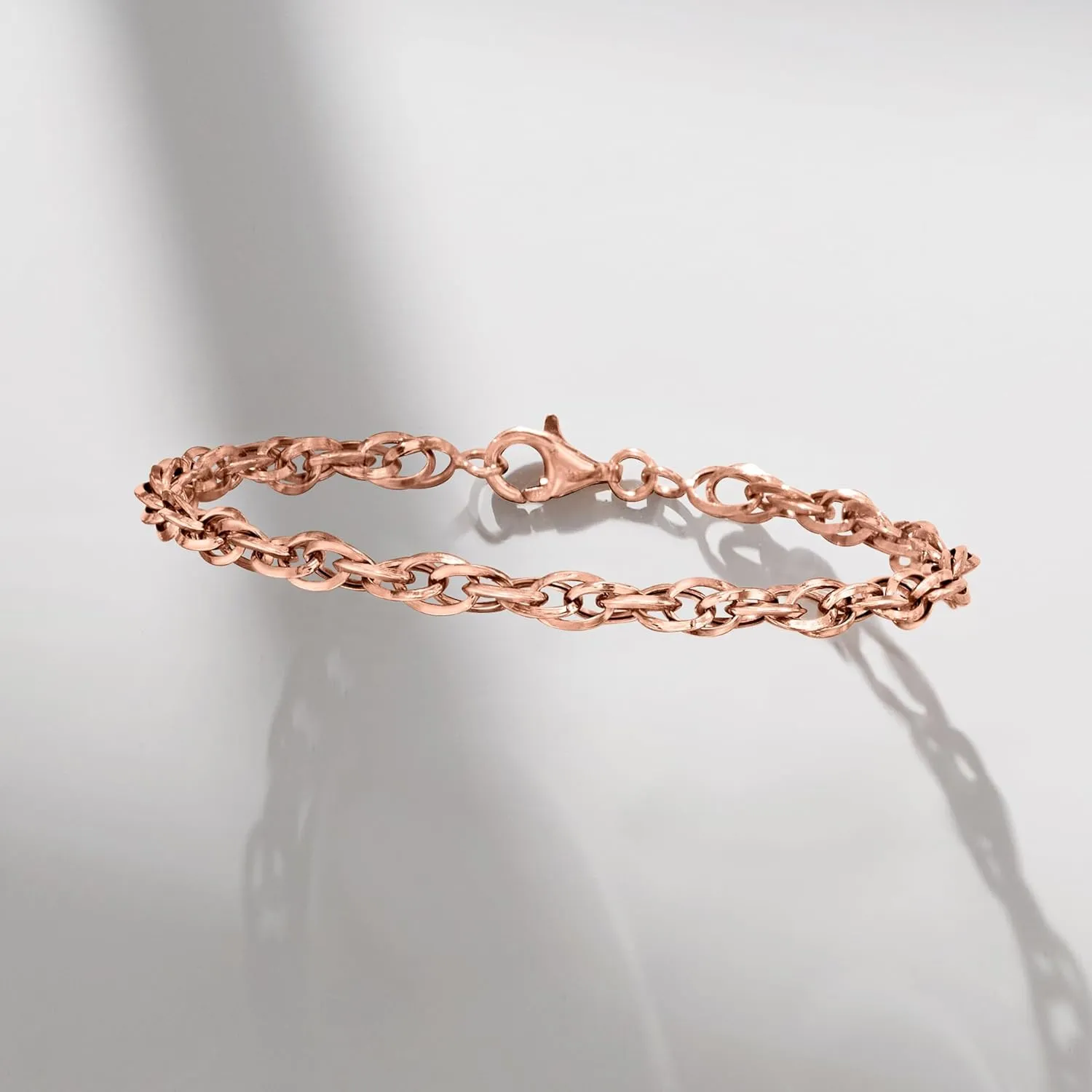 Ross-Simons 14kt Rose Gold Double-Oval Link Bracelet