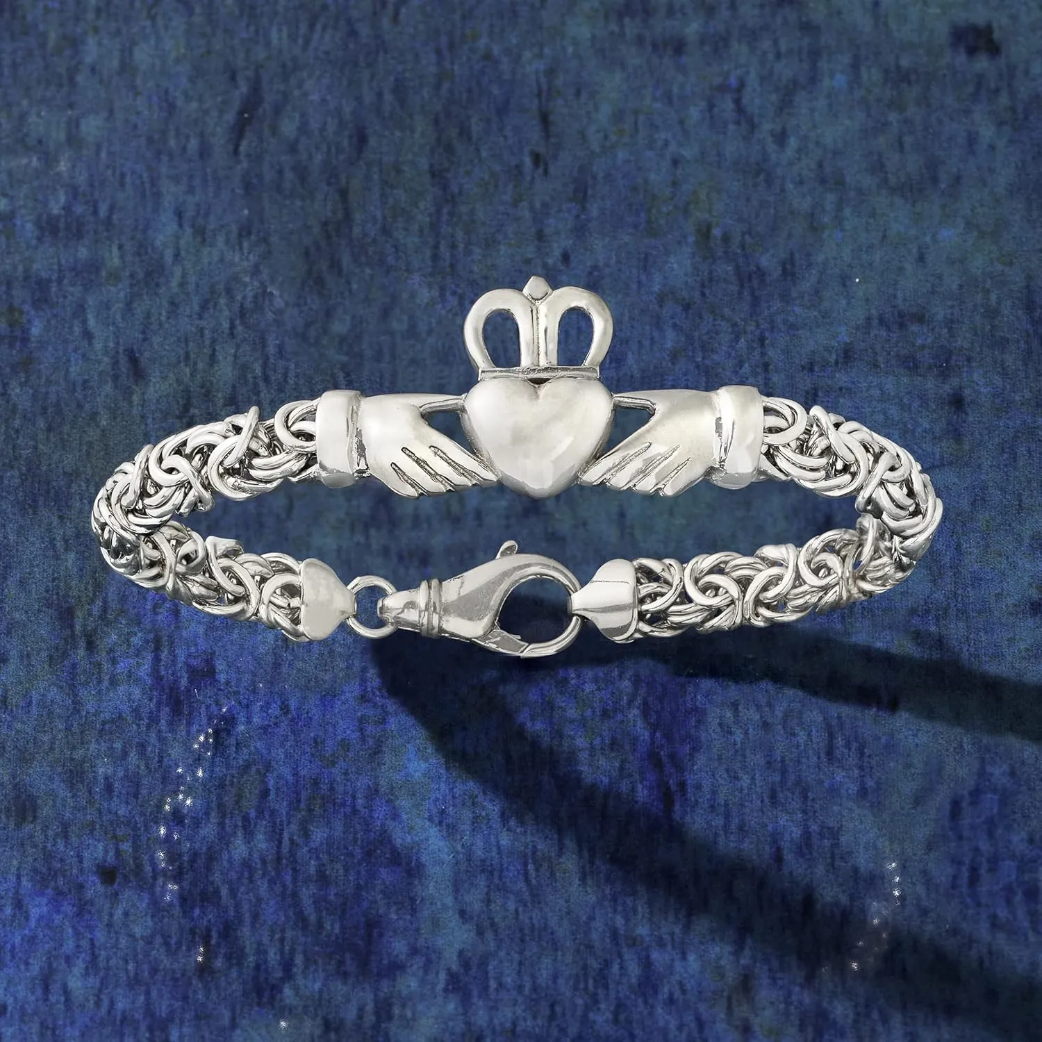 Ross-Simons Sterling Silver Byzantine Claddagh Bracelet
