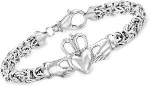 Ross-Simons Sterling Silver Byzantine Claddagh Bracelet