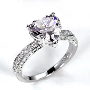 S925 Sterling Silver Wedding Rings Luxury AAA Heart Shaped Pink Diamond Ring CZ Diamond Eternity Wedding Engagement Rings Ladies Fashion Classic Jewelry Size 6-10 CZC710