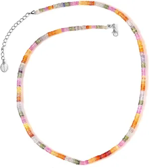 SHOP LC DELIVERING JOY RHAPSODY AAAA Multi Sapphire Round 950 Platinum Beaded Necklace for Women Jewelry Size 18" Ct 49.2 Birthday Gifts for Women