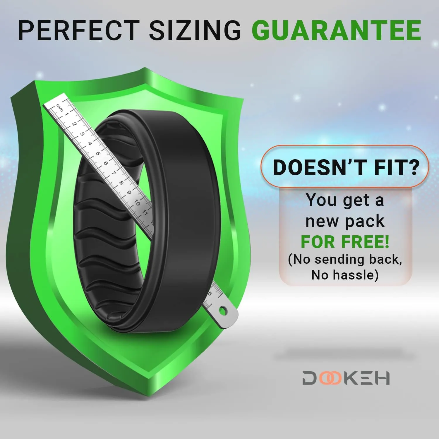 Silicone Ring, Men's Band, Black, Blue, Breathable Wave Design