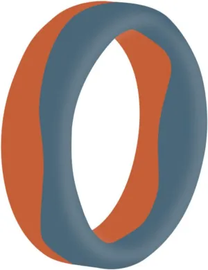 Silicone Ring Women Wedding Bands for Her Orange-Blue Thin Classic Rubber Couple Engagement Jewelry Durable Comfortable Breathable Safe 5.7mm