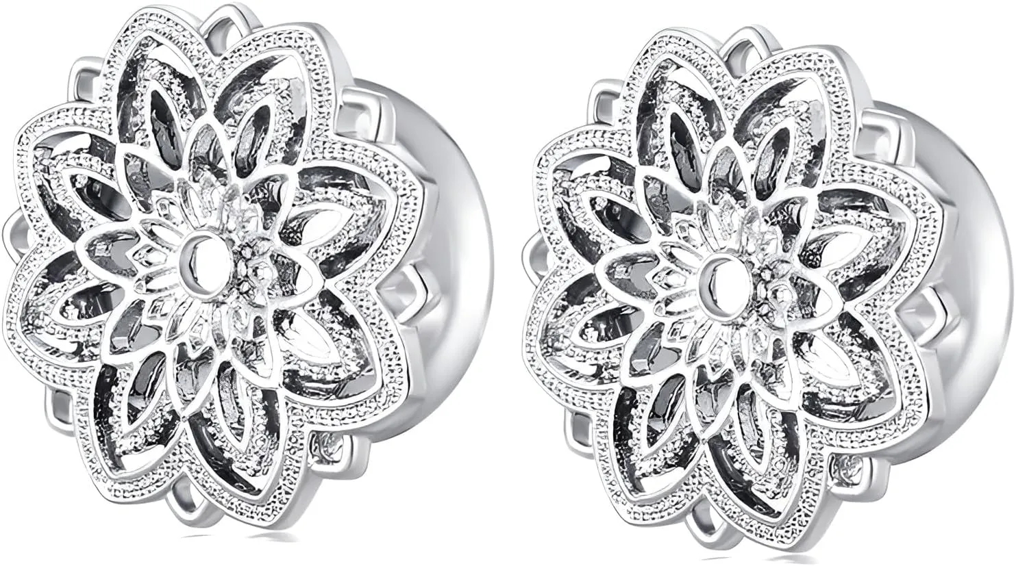 Silver 5mm(4g) Double Flared Tunnel Plug Earrings, Sold As a Pair Ear Expander Fashionable Unisex Piercing Ear Expander Earrings
