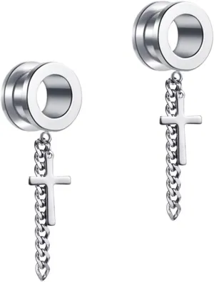 Silver 6mm (2G) Double Flared Tunnel Plug Earrings, Sold As a Pair Ear Expander Fashionable Unisex Piercing Ear Expander Earrings