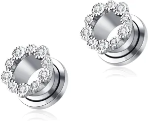Silver 6mm (2G) Sold As a PairStainless Steel Double Flared Tunnel Plug Earrings, Ear Expander Fashionable Unisex Piercing Ear Expander Earrings