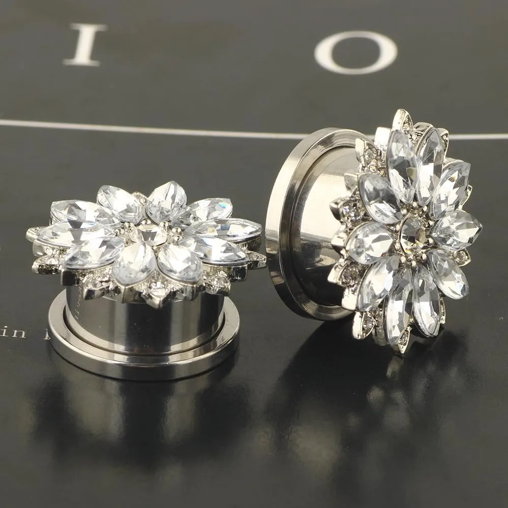 Silver 6mm2G Stainless Steel Double Flared Tunnel Plug Earrings, Sold As a PairEar Expander Fashionable Unisex Piercing Ear Expander Earrings