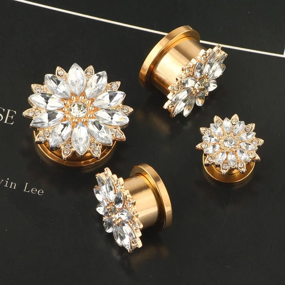 Silver 6mm2G Stainless Steel Double Flared Tunnel Plug Earrings, Sold As a PairEar Expander Fashionable Unisex Piercing Ear Expander Earrings