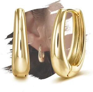 Silver & Gold Hypoallergenic Chunky Hoop Earrings - Trendy Statement & Dainty Huggie Earrings for Her Birthday & Christmas Gifts