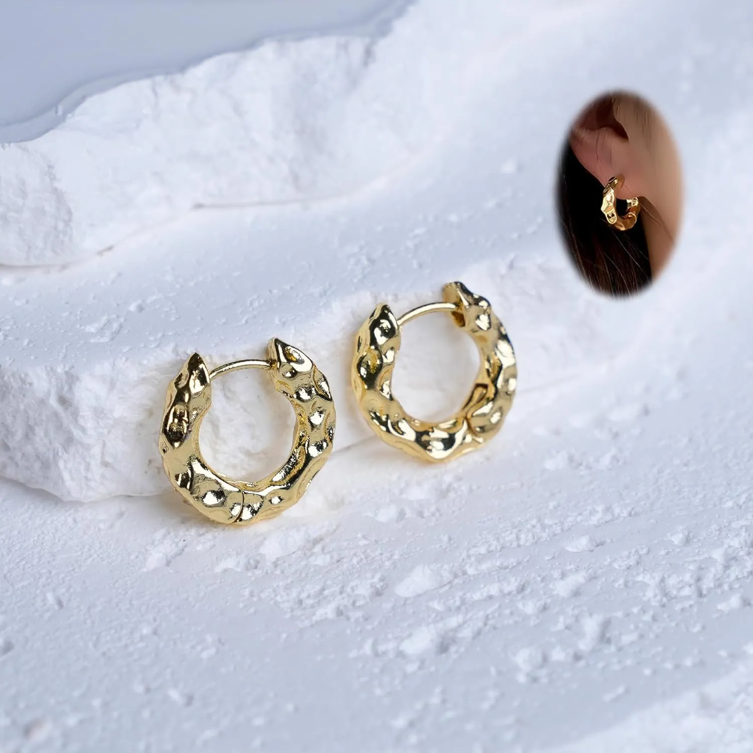 Silver Hoop Earrings Set for Women Trendy, Silver Plated Lightweight Small Gold Hoop Earrings for Women, Silver earrings for women trendy,hypoallergenic earrings for women