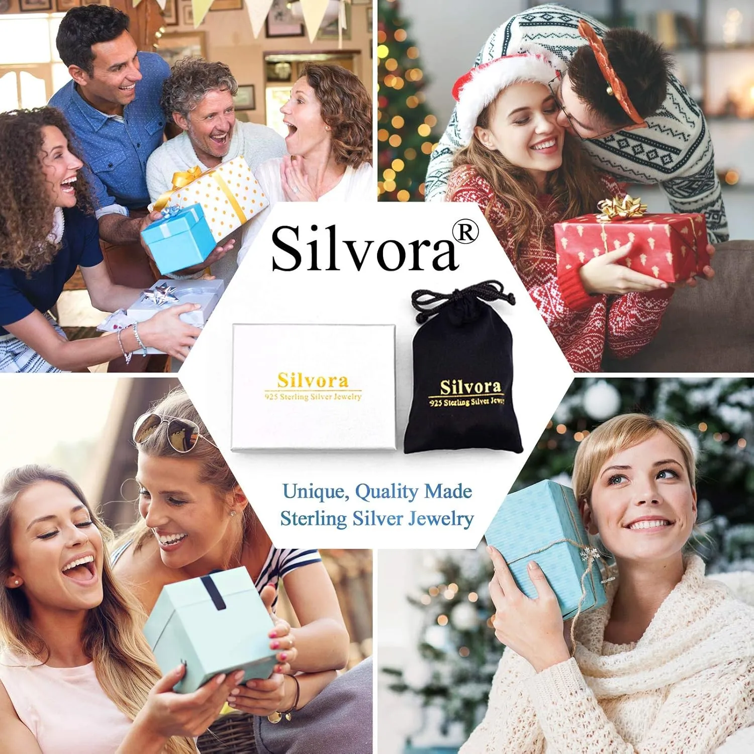 Silvora 925 Sterling Silver Band Rings for Women Men, High Polish Plain Dome Tarnish Resistant Wedding Rings Size 4-12
