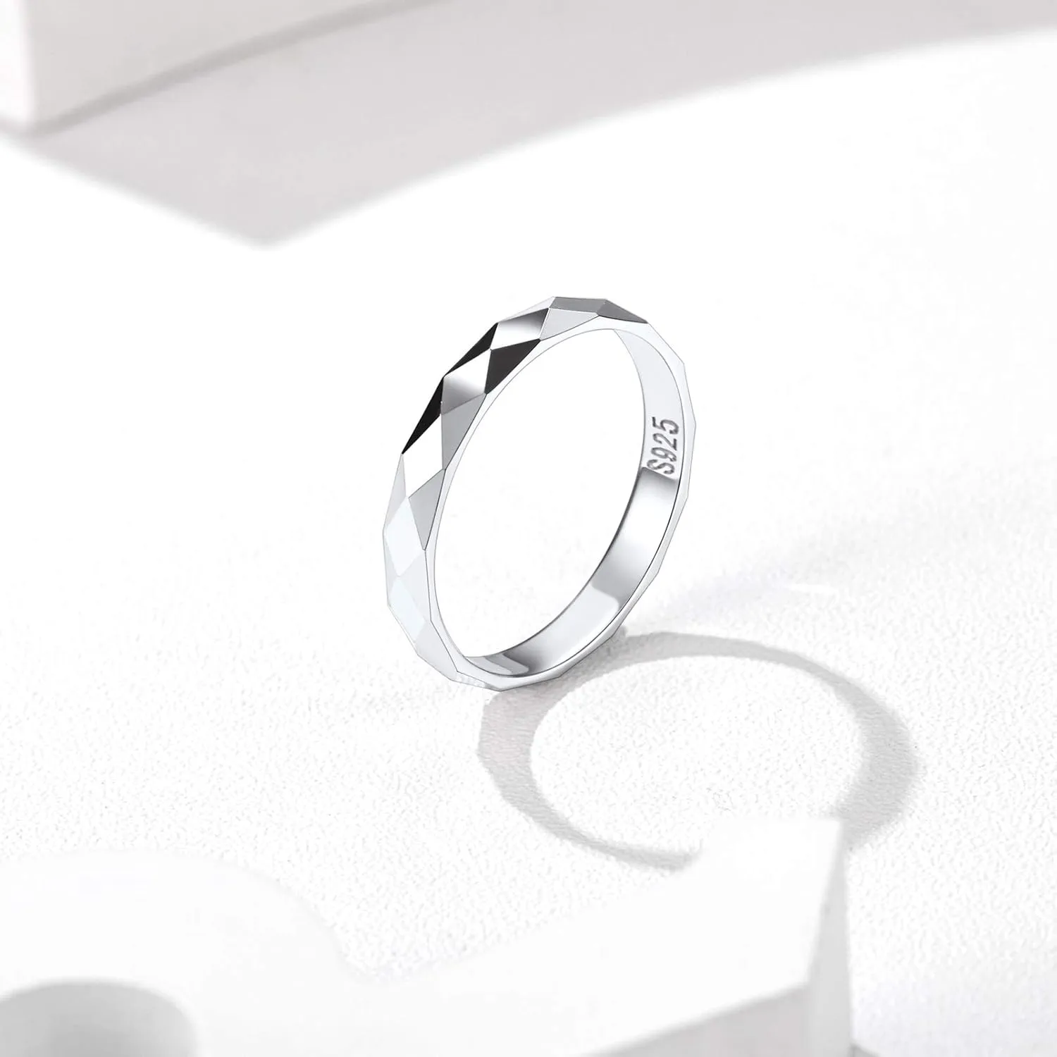 Silvora 925 Sterling Silver Band Rings for Women Men, High Polish Plain Dome Tarnish Resistant Wedding Rings Size 4-12