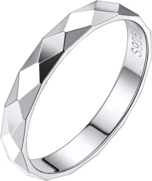 Silvora 925 Sterling Silver Band Rings for Women Men, High Polish Plain Dome Tarnish Resistant Wedding Rings Size 4-12