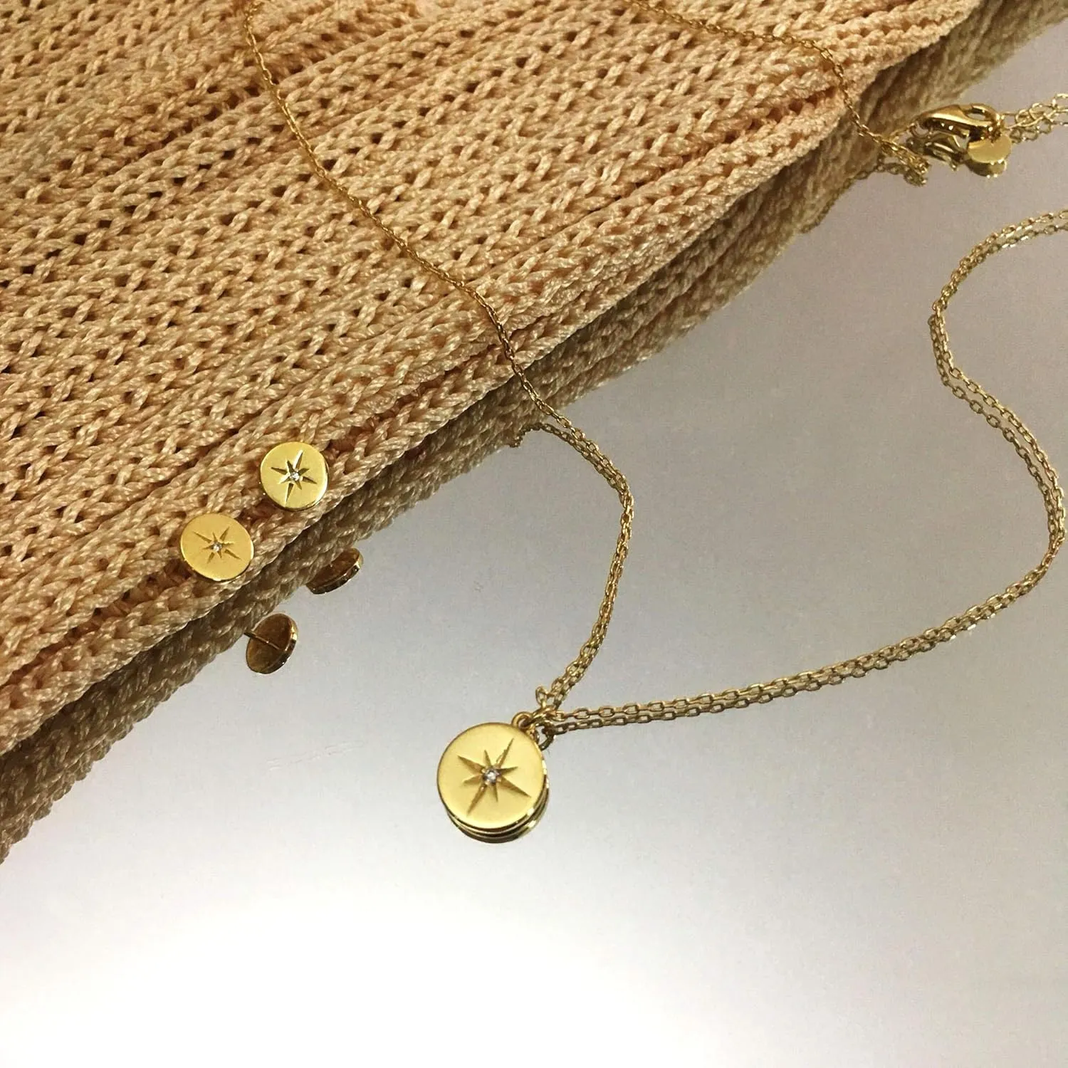 S.Leaf Gold Necklaces for Women Sterling Silver Coin Necklace Starburst Pendant Sterling Silver Necklace for Women