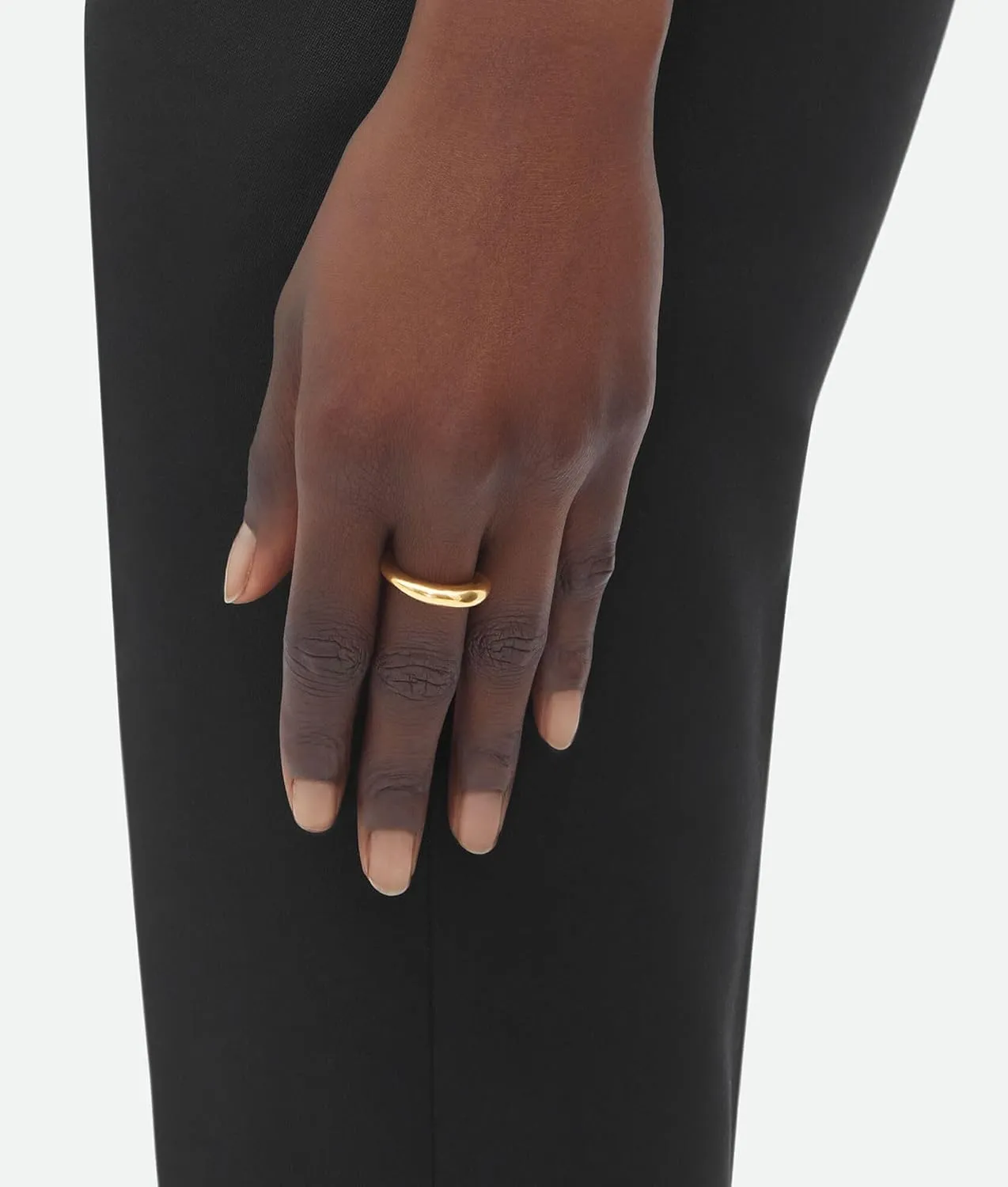 SLOONG 18K Gold Plated Stackable Sardine Ring - Classic Retro Fish Ring for Women - Size 6 to 8