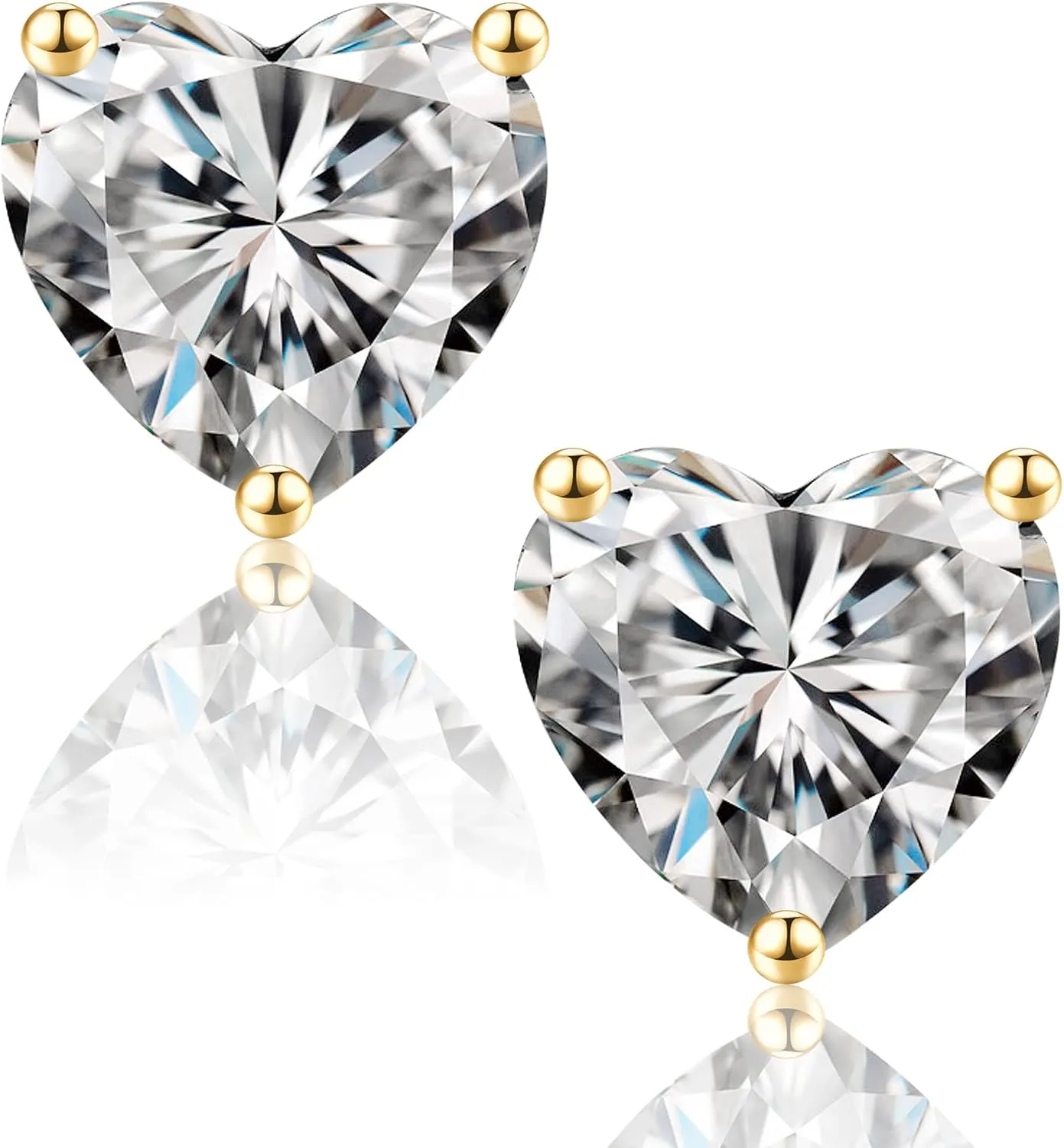SMILEST Valentines Day Gifts for Her, 1-3ct Heart Moissanite Stud Earrings for Women Men, Brilliant Heart D Color VVS1 Clarity Lab Created Moissanite Earrings 925 Sterling Silver Moissanite Earrings