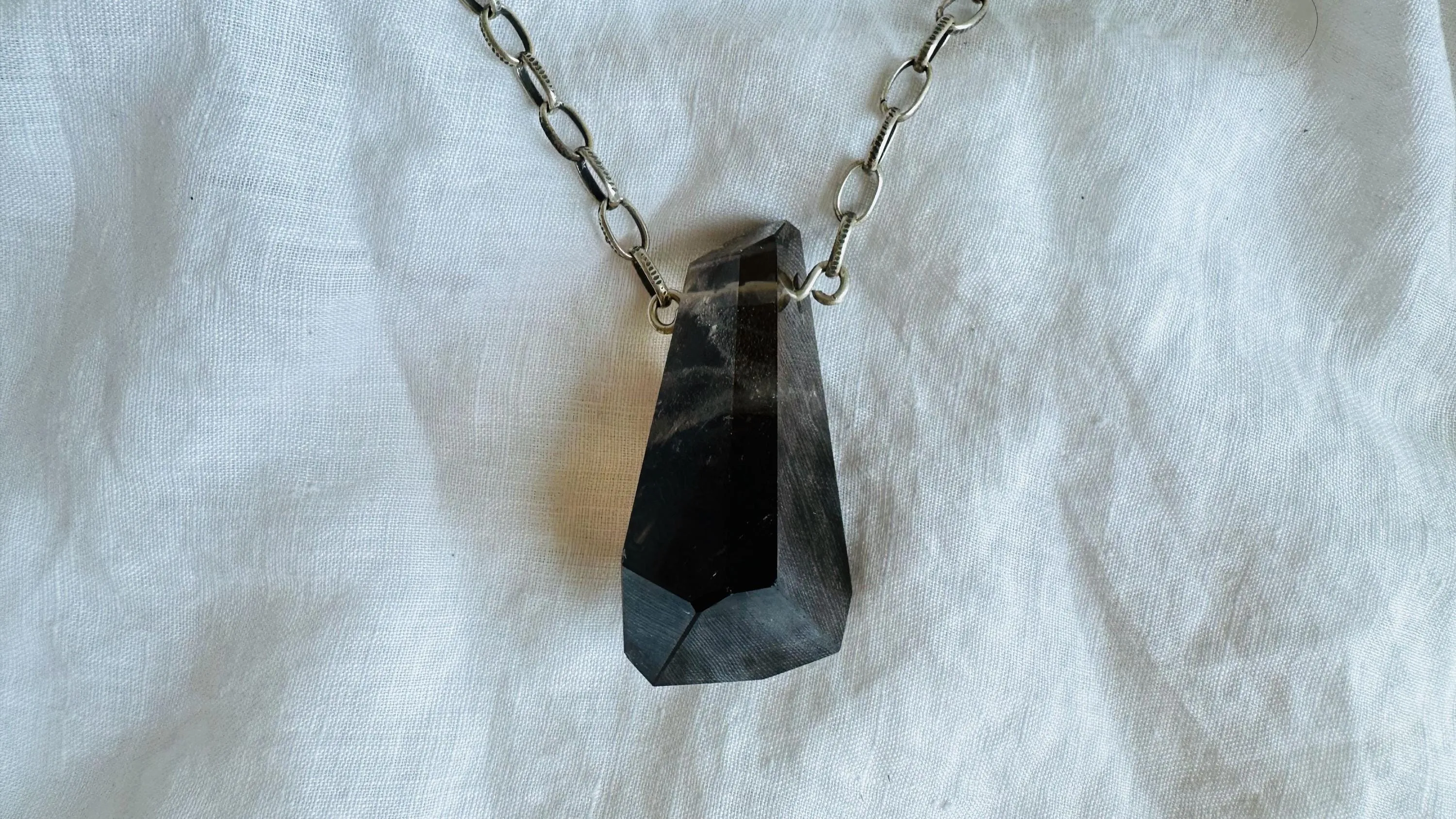 Smokey Quartz Necklace. Sterling Silver. Atelier Aadya. 2331