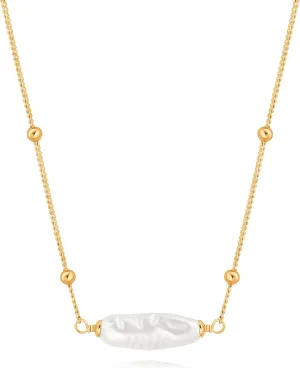 SOFYBJA 18k Gold Chain Choker Dainty Turquoise Beads Bar Necklace for Women Handmade Gemstone Jewelry for Mother's Day
