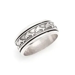 spinner ring, 925 sterling solid silver, anxiety ring, dolphin spinner ring, meditation ring, spinning ring, women ring, gift for her, fish spinner ring, unisex ring