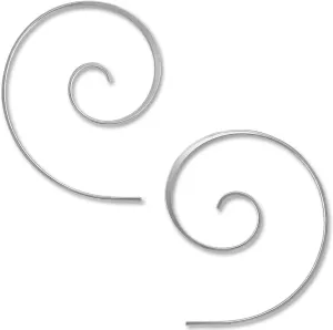 Spiral Threader Boho Earrings for Women - Hypoallergenic Thin Twist Hoop Earrings - Plated in 925 Sterling Silver or 18K Gold, Safe for Sensitive Ears