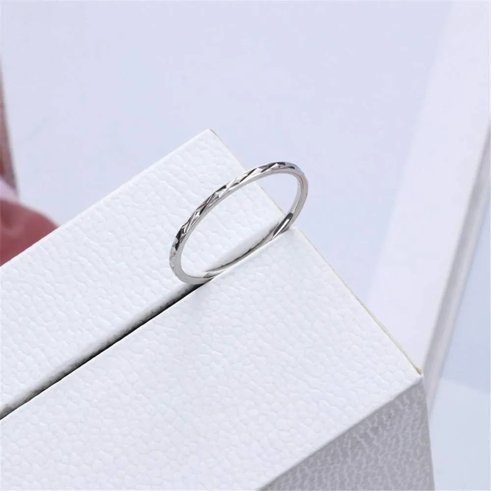 Stainless Steel 1MM Thin Midi Stacking Rings Shiny Silver Rose Gold Engagement Wedding Band for Women