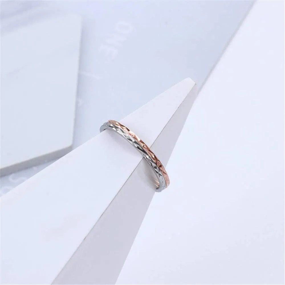 Stainless Steel 1MM Thin Midi Stacking Rings Shiny Silver Rose Gold Engagement Wedding Band for Women