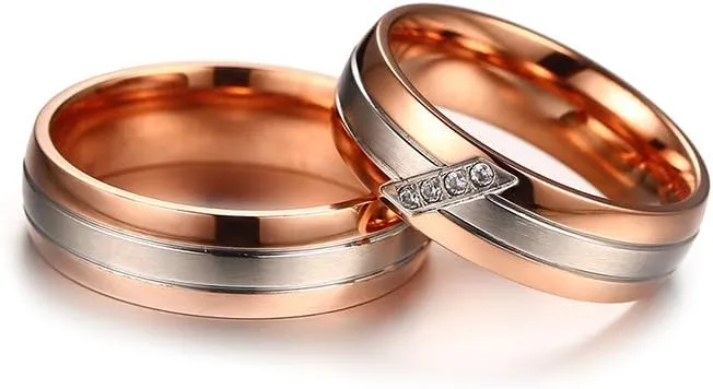 Stainless Steel Couples Promise Ring for Men Women 6MM Classic Engagement Wedding Band