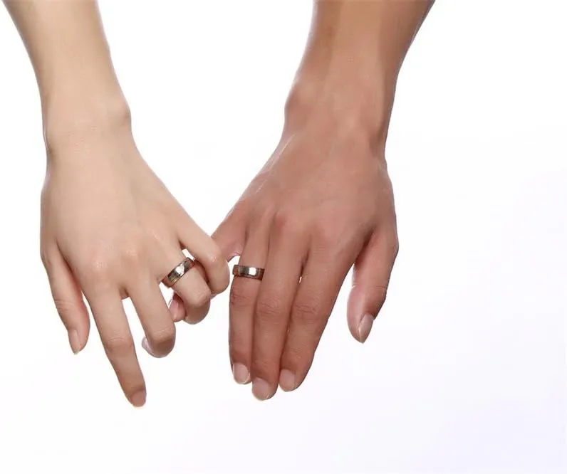 Stainless Steel Couples Promise Ring for Men Women 6MM Classic Engagement Wedding Band