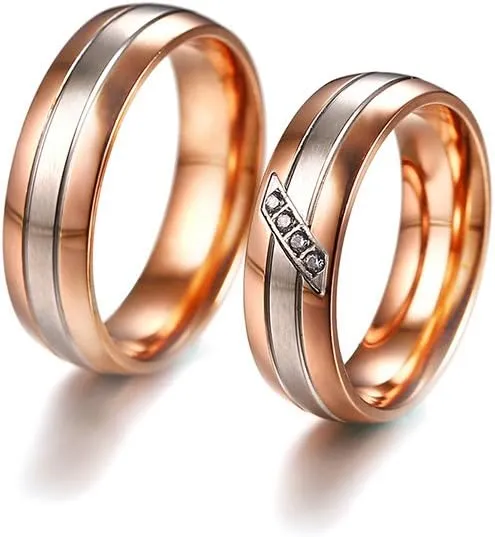 Stainless Steel Couples Promise Ring for Men Women 6MM Classic Engagement Wedding Band