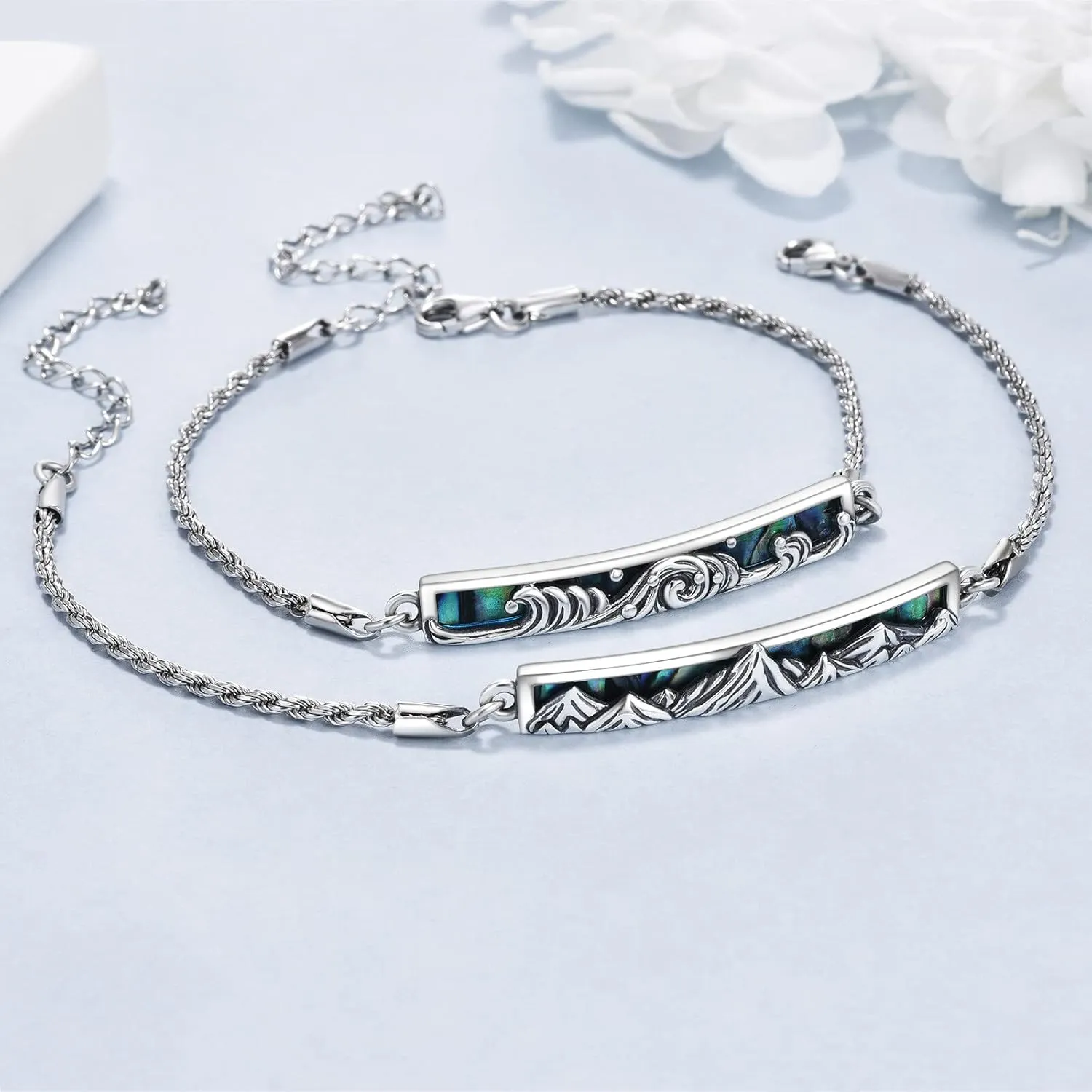 Sterling Silver Engraved Inspirational Adjustable Bracelet Graduation Gift for Her, Women Bracelets