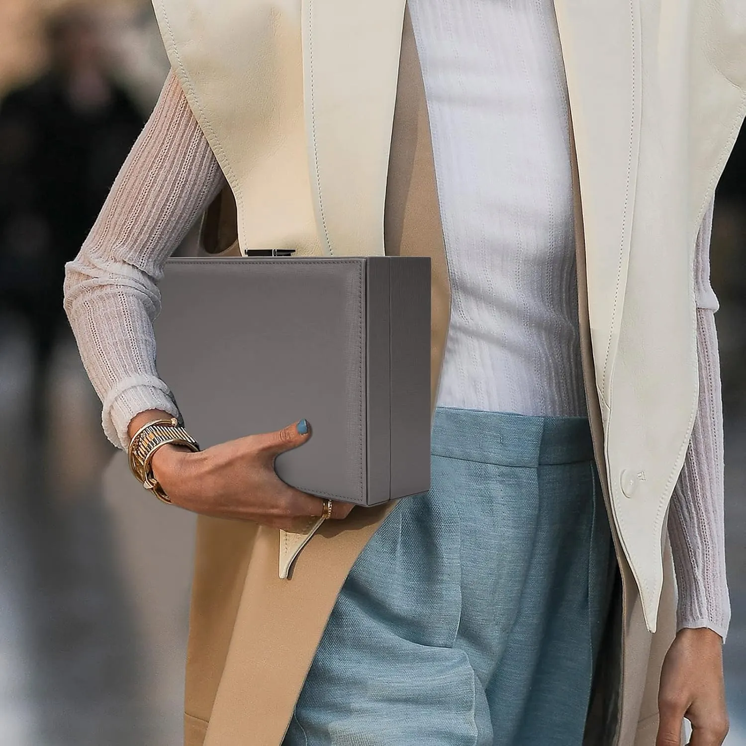 Storage and Organizer Jewelry box Jewelry Storage Box Travel Jewelry Organizer Cases craft containers for organizing/GRAY