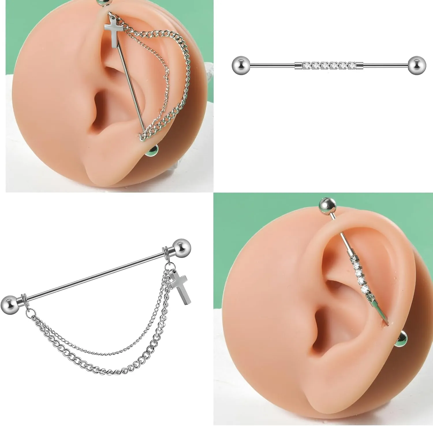 Stylish Stainless Steel Chain Septum Piercing Nose Rings for Women Fashion Forward Stainless Steel Ear Piercing Set