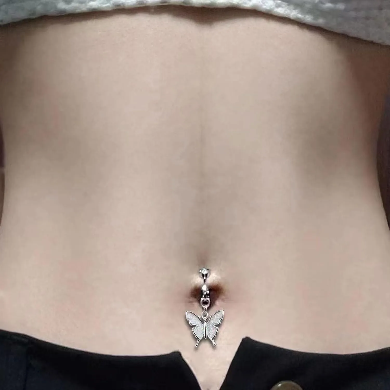 Stylish Zirconia Piercing Belly Button Clip Easy to Wear Navel Rings Adjustable Comfortable Coppers Body Jewelry No-piercing belly button clip